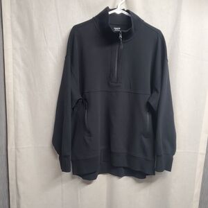 Old Navy Men's Black Half Zip-Up Sweatshirt